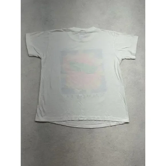 Vintage T Shirt Neon St Maarten NA Fluorescent 1990 Bye Bye Medium - Picture 10 of 10